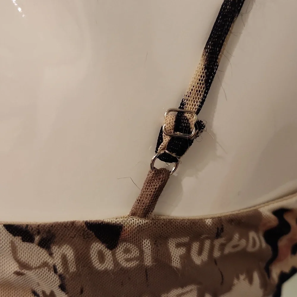 [Forever 21] Beige Print Spaghetti Strap Dress - Size L - Picture 5 of 8